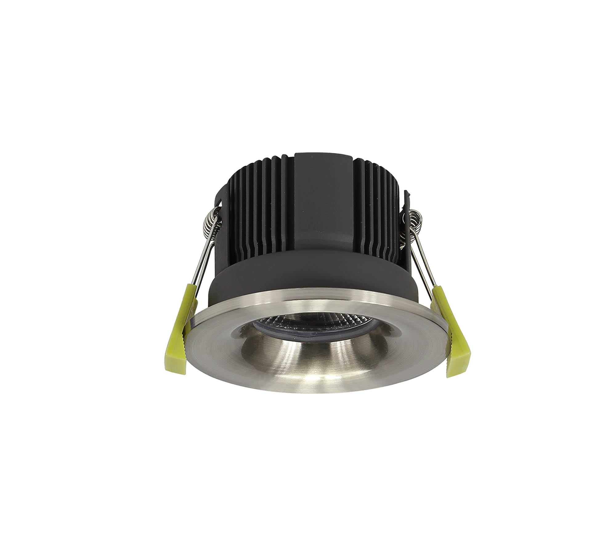 DM200684  Beck 11 FR; 11W; IP65 Satin Nickel LED Recessed Curved Fire Rated Downlight; Cut Out 68mm; 2700K; PLUG IN DRIVER INCLUDED; 3yrs Warranty